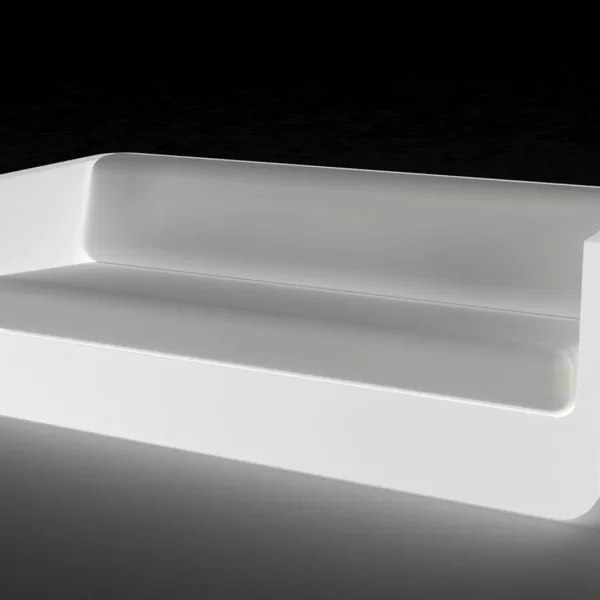 Vondom Ulm Sofa in Eisfarbe matt mit LED RGBW – Wetterfest, ergonomisch, 100% recycelbar, für Innen & Außen, Designer-Lifestyle