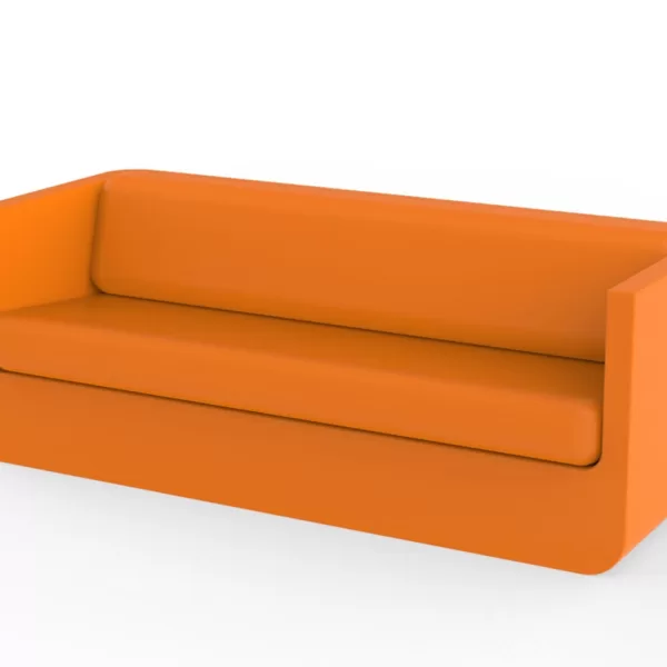 Vondom Ulm Sofa Orange - Wetterfestes, Ergonomisches Designer-Sofa aus 100% Recycelbarem Polyethylen - Innen & Außen geeignet