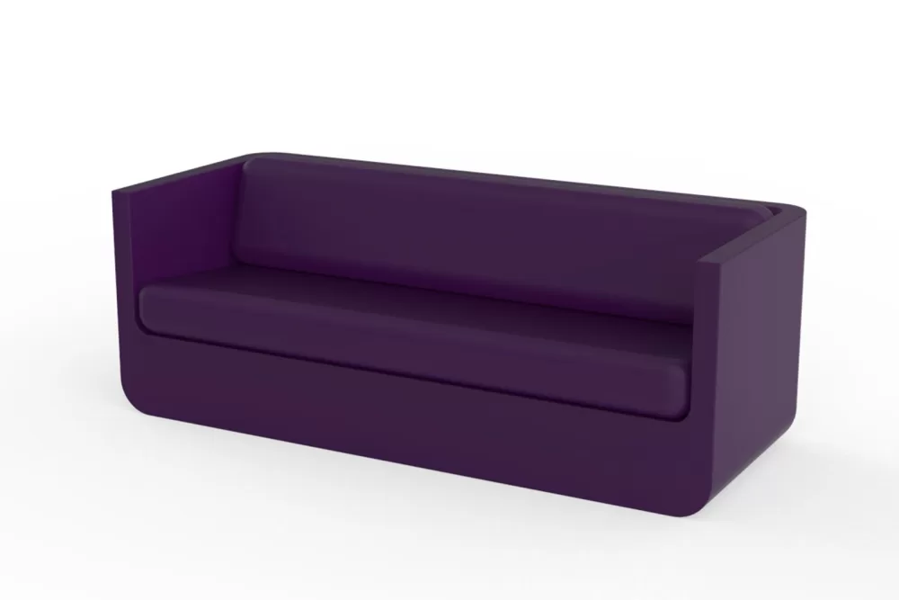 Vondom Ulm Sofa Pflaume | Wetterfestes, Ergonomisches Design | 100% Recycelbares Polyethylen | Innen- & Außenbereich | Modern & Elegant