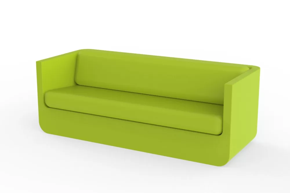 Vondom Ulm Sofa Pistazie - Wetterfestes Designer-Sofa aus 100% recycelbarem Polyethylen | Innen- und Außenbereich, elegantes Design