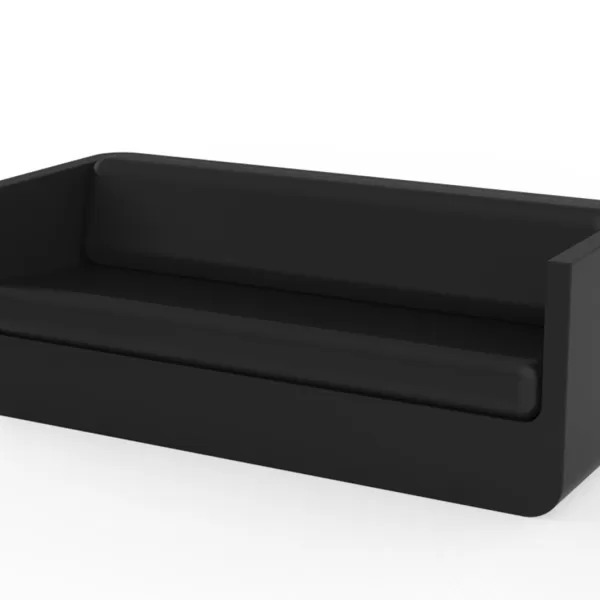 Vondom Ulm Sofa Schwarz - Elegantes, wetterfestes Designer-Sofa aus recycelbarem Polyethylen, ideal für Innen- und Außenbereich.