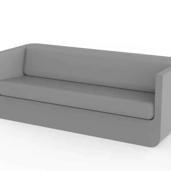 Vondom Ulm Sofa Stahlgrau – Ergonomisches Designer-Sofa aus wetterbeständigem, 100% recycelbarem Polyethylen für Innen & Außen