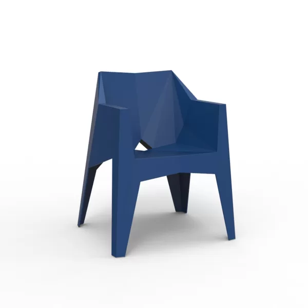 Vondom Voxel Stuhl mit Armlehne - Navyblau, Designer Karim Rashid, modernes Kunststoff-Design, bequem & umweltfreundlich, ikonische Geometrie