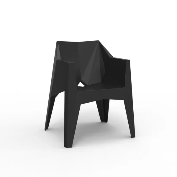 Vondom Voxel Stuhl mit Armlehne Schwarz - Designerstuhl von Karim Rashid, futuristisches Design, umweltfreundlich, komfortabel und recycelbar