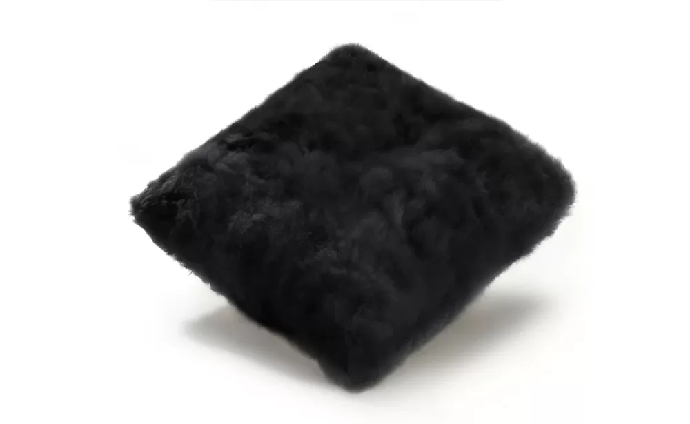 WEICH Couture Alpaca Kissen NUBE | Jet Black, 40x40 cm, Royal Alpaca Fell, hypoallergen, doppelseitig, nachhaltig, luxuriös, edel