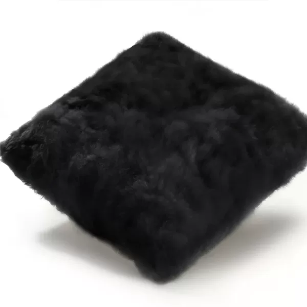 WEICH Couture Alpaca Kissen NUBE | Jet Black, 40x40 cm, Royal Alpaca Fell, hypoallergen, doppelseitig, nachhaltig, luxuriös, edel