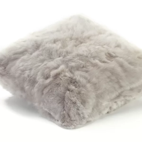 WEICH Couture Alpaca Kissen NUBE 60x40 cm – Silver Grey, Alcantara, hypoallergen, luxuriös, doppelseitig, nachhaltig, Royal Alpaca Qualität