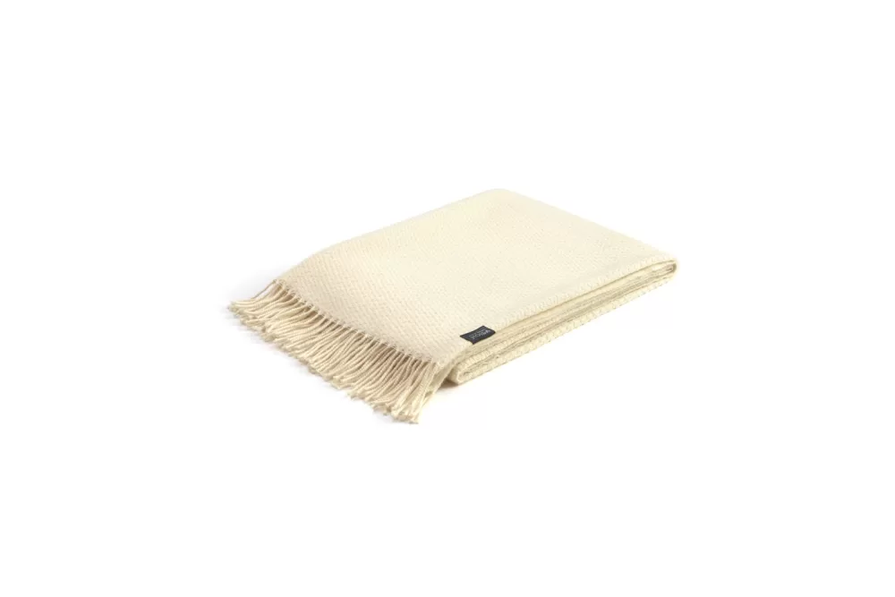 WEICH Couture Alpaca Plaid ROMA 200x130 cm CREAM WHITE - 100% Ultrafine Alpaca Wolle, warm, atmungsaktiv, allergikerfreundlich, edles Design