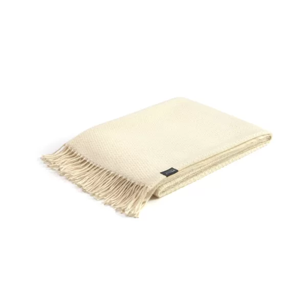 WEICH Couture Alpaca Plaid ROMA 200x130 cm CREAM WHITE - 100% Ultrafine Alpaca Wolle, warm, atmungsaktiv, allergikerfreundlich, edles Design