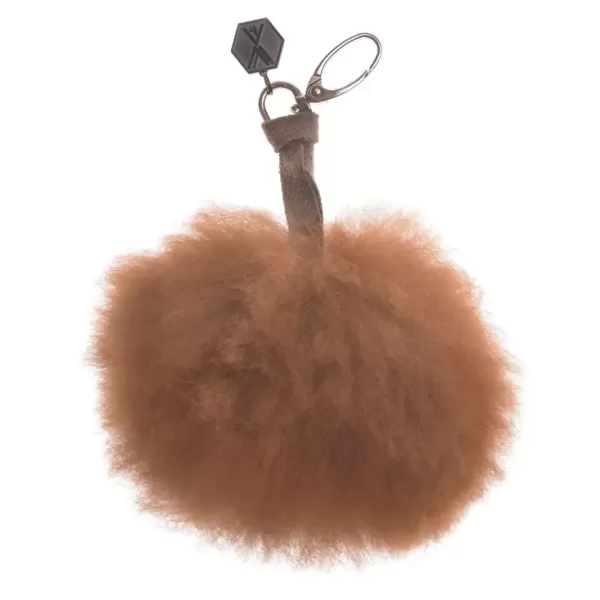 WEICH Couture Alpaca Pompon CLAVE | Gold | 100% Royal Alpaca-Fell | Allergikerfreundlich | Exklusiver Schlüsselanhänger im Geschenkkarton