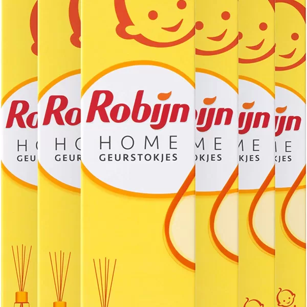 Robijn Home Geurstokjes Zwitsal 6x 45ml - Zachte geur, natuurlijk rotanstokjes, ideaal voor woonkamer, slaapkamer en badkamer, stijlvol interieuraccessoire.