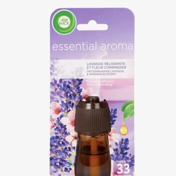 Air Wick Essential Aroma Navulling - Ontspannende Lavendel & Amandelbloesem, Tot 33 Dagen Langdurige Frisheid voor Diffusers