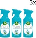 Air Wick Pure Luchtverfrisser Spray - Lentedauw, 250ml x3, Geen Water, Geen Nevel, Frisse Geur voor Thuis, Langdurige Verfrissing