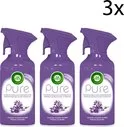 Air Wick Pure Luchtverfrisser Spray - Paarse Lavendel 250ml (3-pack) | Frisse geur, geen nevel, neutraliseert vieze geuren