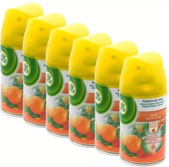 Airwick Freshmatic Navulling 6x250ml - Verfrissende Citrus Geur met Grapefruit, Citroen & Limoen voor een Frisse Kameromgeving