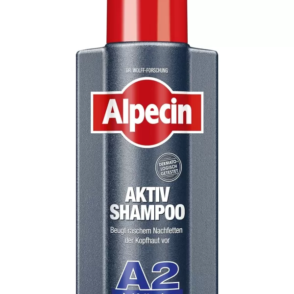 Alpecin Aktiv Shampoo 250ml für normales Haar - Stärkt & revitalisiert mit Koffein und Menthol - Sanfte Reinigung für gesundes Haar