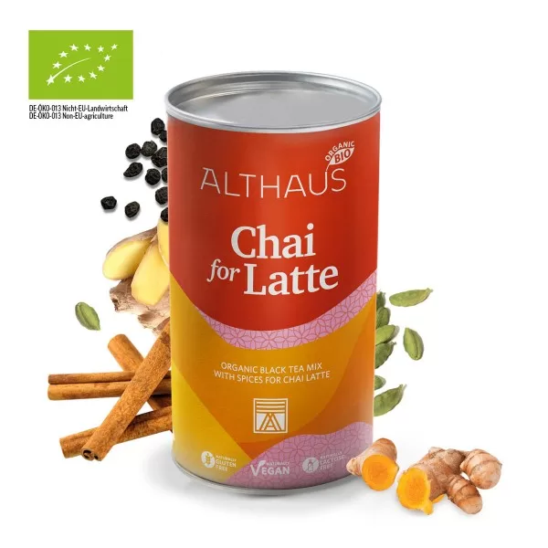 Althaus Bio Chai For Latte - 250g loser Tee, vegan, glutenfrei, mit Kokosblütenzucker, Ingwer & Gewürzen, Bioqualität