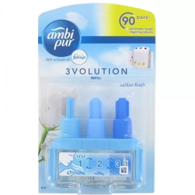 Ambi Pur 3volution Electric Refill Cotton Fresh - Langanhaltender Raumduft, Nachfüllpack für frische Luft, 20 ml