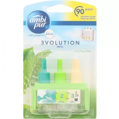 Ambi Pur 3volution Electric Refill - Morning Dew Duft, 20ml, Raumduft für frische Atmosphäre, langanhaltend und effektiv