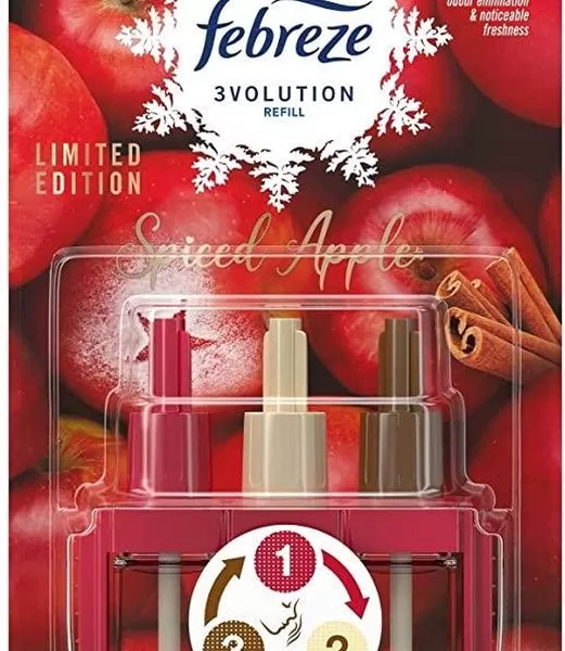 Ambi Pur 3volution Navulling Luchtverfrisser - Spiced Apple 20 ml, 90 dagen geurreiniger, mix van appel, kaneel & kruidnagel.