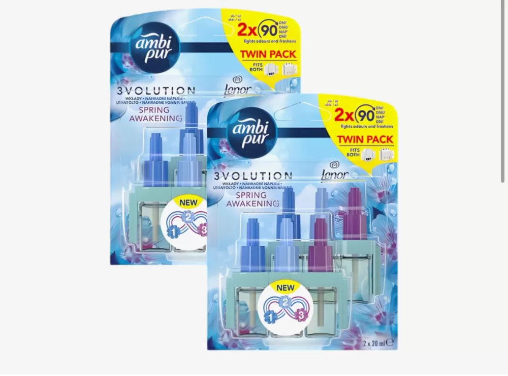 Ambi Pur 3Volution Navulling Spring Awakening - Luchtverfrisser voor 90 dagen - 4x20ml - Bloemige geur voor een frisse thuiservaring