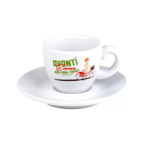 AVANTI EMMA Espressotassen 2er Set, dickwandig & robust, inkl. Untertassen, 70 ml, elegantes Design, ideal für Espresso-Liebhaber