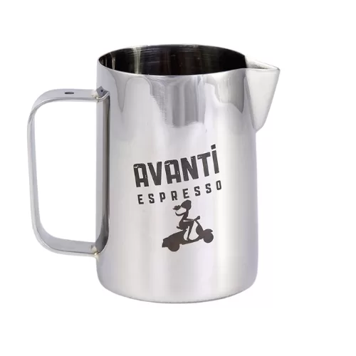 AVANTI Profi Milchkanne 0,6L - Hochglanzpoliert, Edelstahl 18/10, Hygienisch, Ideal für Latte Art, 13,5cm hoch, Leichte Reinigung, 250g