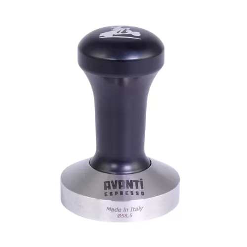 AVANTI Tamper Classic 58,5mm - Präzisionstamper mit schwerer Edelstahlbasis & schwarzem Aluminiumgriff - Ideal für perfekten Kaffeegenuss