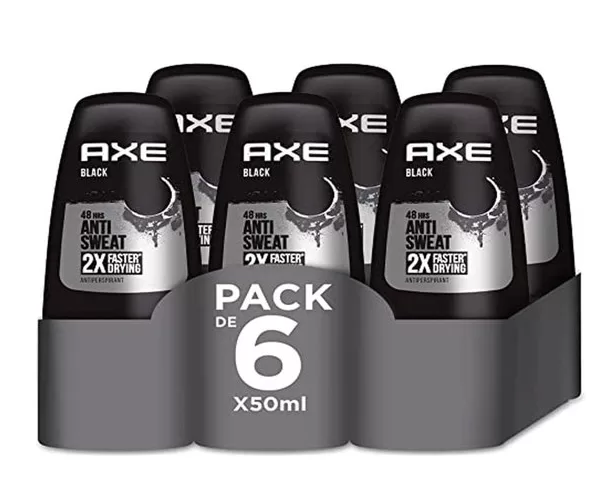 Axe Deodorant Roller Black - 6 Stuks Voordeelverpakking - 24u Bescherming - Subtiele Geur - Geschikt voor Mannen en Vrouwen