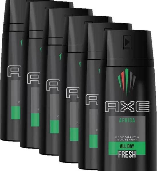 Axe Deodorant Spray Africa 6 x 150 ml - Exotische Citrus- und Blumen-Duft, Musk-Note, The AXE Effect für Abenteuerlustige