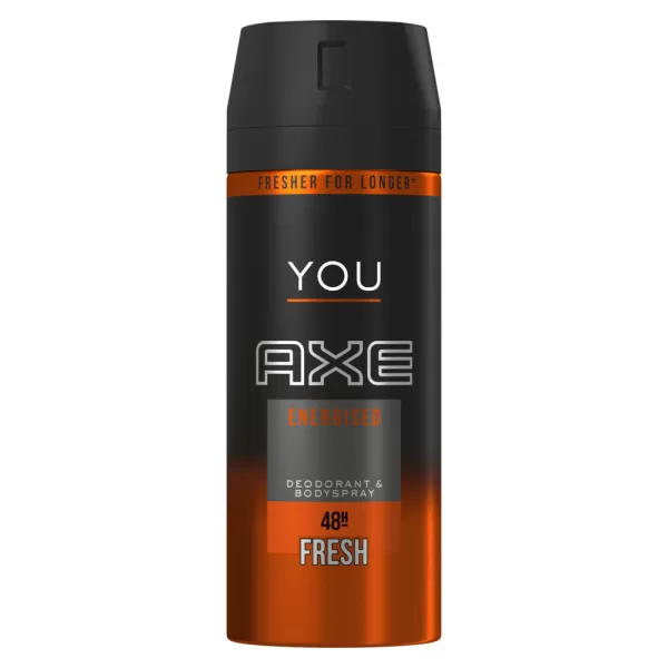 Axe Deodorant Spray Energised 150 ml - 3 Stuks | Energieke Geur, Blijft De Hele Dag Fresh | AXE You Bodyspray voor Mannen