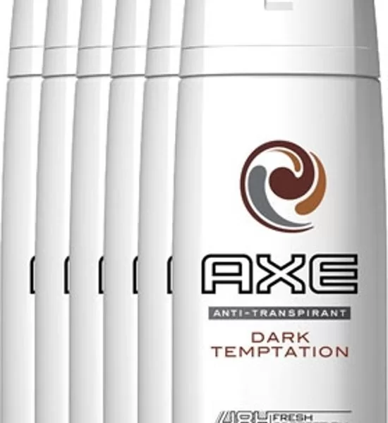 Axe Deospray Dark Temptation Dry 6x150ml – Intensiver Duft, langanhaltender Schutz, 6er Pack für Männer, Frische & Selbstbewusstsein