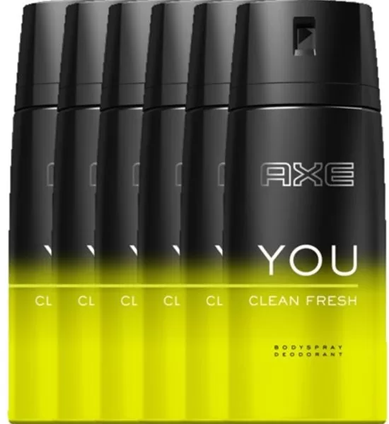 Axe Deospray You Clean Fresh - 6x150ml Duftspray für Männer, langanhaltender Frische- und Schutz, ideal für tägliche Anwendung