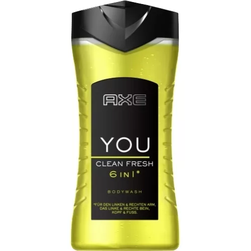 Axe Douchegel You Clean Fresh 250 ml – 3 stuks | 6-in-1 Reiniging voor Lichaam, Gezicht, Armen & Benen