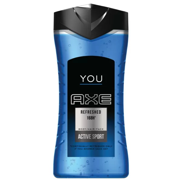 Axe Douchegel You Refreshed 250 ml – 3 in 1 für Körper, Gesicht & Haar – Sportlicher Duft, frisch den ganzen Tag!