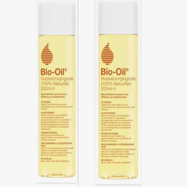 Bio Oil 100% Natuurlijk - 2x200ml Voordeelverpakking voor Littekens, Huidstriemen, Pigmentvlekken & Verouderde Huid