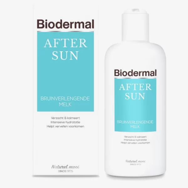 Biodermal Aftersun Bruinverlengende Melk 200ml – Kalmerende Panthenol, Hydrateert 24u, Verkoelend, Zonder Parabenen, Geschikt voor Alle Huidtypen