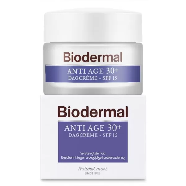 Biodermal Anti Age 30+ Dagcrème 50ml - Hydraterend met SPF15, Tegen Huidveroudering, Fijne Lijntjes, Dermatologisch Getest