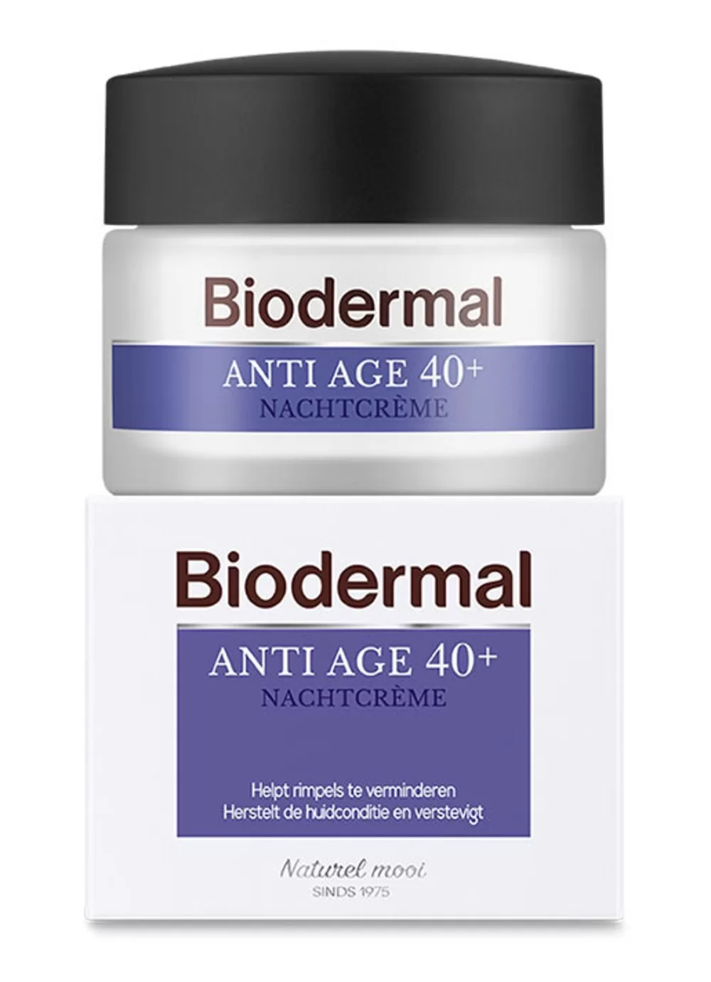 Biodermal Anti Age 40+ Nachtcrème 50ml – Hydrateert, herstelt en verstevigt huid, vermindert rimpels en fijne lijntjes, dermatologisch getest.