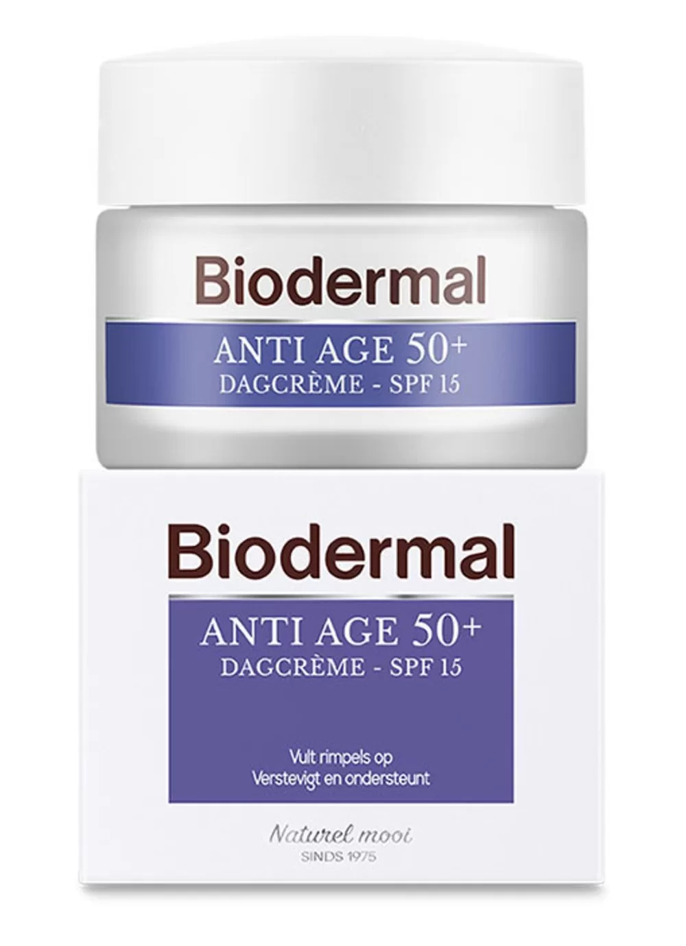 Biodermal Anti Age Dagcrème 50+ - SPF15 - Hydraterend, Rimpelverminderend, 50ml - Dermatologisch Getest - Huidversterkend