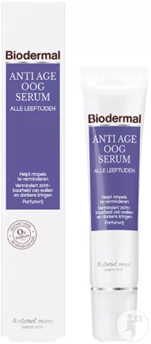 Biodermal Anti Age Oogserum 15ml - Verstevigende Oogcreme voor Vrouwen, Vermindert Rimpels en Donkere Kringen, Parfumvrij