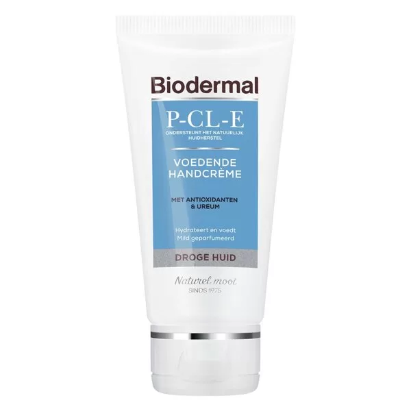 Biodermal P-CL-E Voedende Handcrème 75ml - Intensief Hydraterend, Voor Droge Huid, Met Q10 & Vitamine E, Mild Geparfumeerd