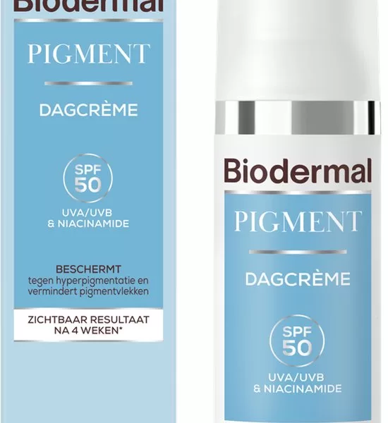 Biodermal Pigment Dagcrème SPF 50 - Vermindert Hyperpigmentatie, Pigmentvlekken, 50 ml - Hydrateert en Verbeterd Huidtextuur