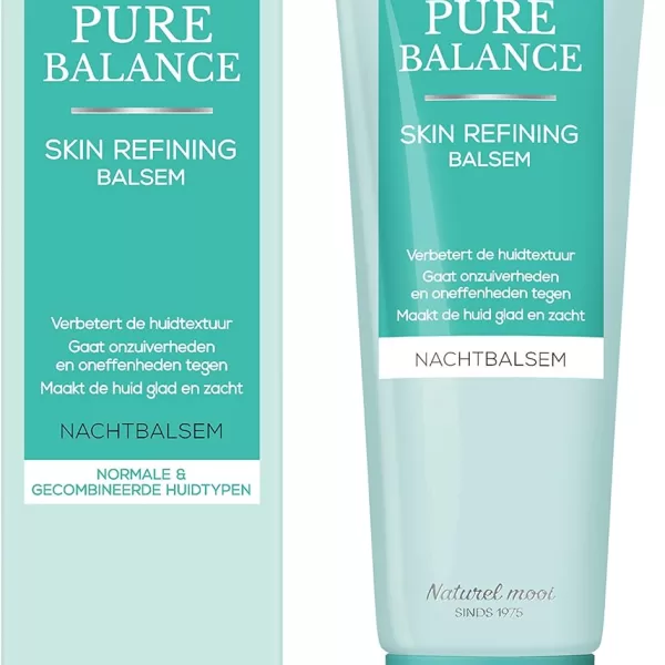 Biodermal Pure Balance Nachtcreme 50ml - Hydraterende Balsem met Hyaluronzuur, Verfijnt Huidtextuur & Vermindert Onzuiverheden