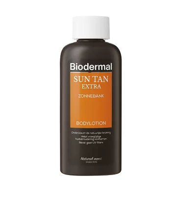 Biodermal Sun Tan Extra Zonnebank Bodylotion 200ml - Ondersteunt Bruining, Voorkomt Huidveroudering, Dermatologisch Getest, Geen UV-Filters