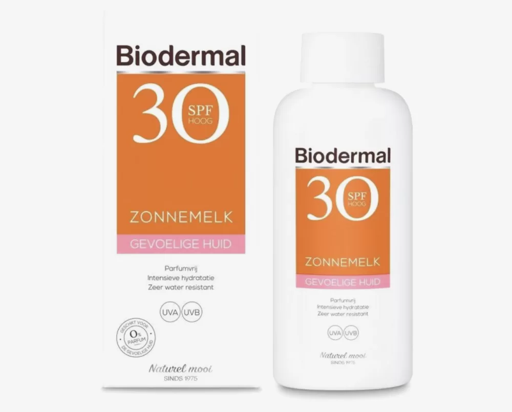 Biodermal Zonnemelk SPF 30 voor Gevoelige Huid - 200ml - Hydrateert, Snelle Inwerking, Waterresistent, Parfumvrij