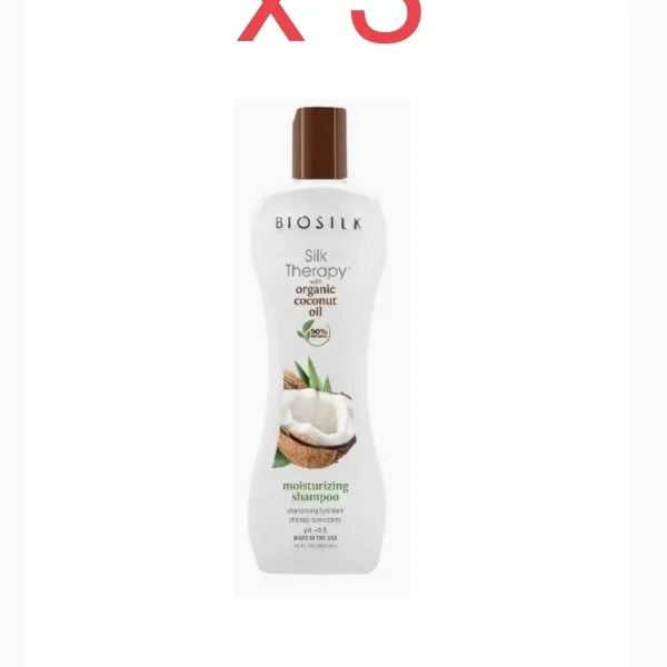 Biosilk Silk Therapy Coconut Oil Leave In Treatment 3x67ml – Hydratatie, Glans, Vermindert Pluizen, Parabeenvrij, Voor Gezond Haar