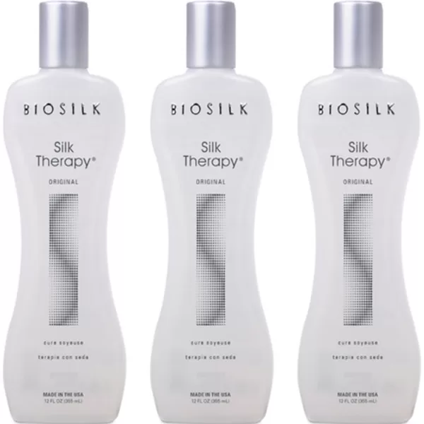 Biosilk Silk Therapy Original - Haarserum 3x 355 ml | Herstelt, Beschermt & Geeft Glans | UV-filter & Vitamine E