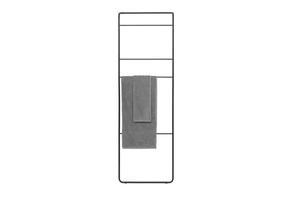 Blomus MODO Handtuchleiter Schwarz - Titanbeschichteter Edelstahl, korrosionsresistent, flexibles Design, stilvoll & praktisch für jedes Badezimmer