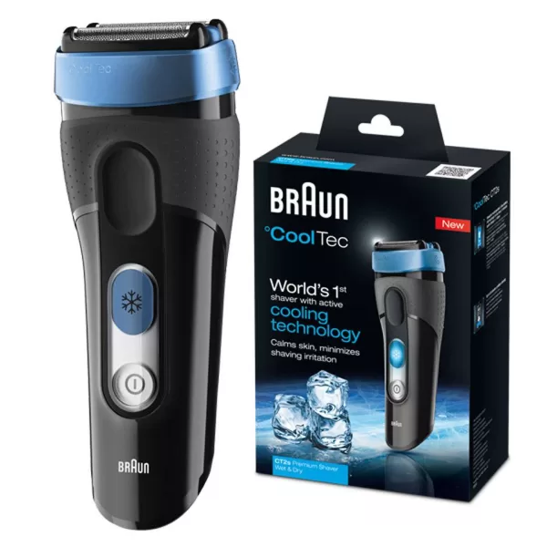 Braun Cooltec CT2S Shaver - SensoBlade, CoolTec Technologie, Wet & Dry, 45 Min. Akkulaufzeit, Pop-Up Trimmer, Ideal für empfindliche Haut